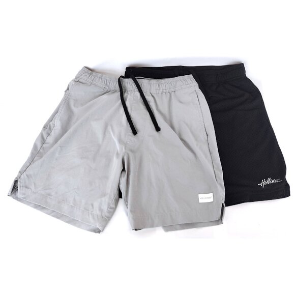 Hollister Shorts 2 (Two) Pairs Gray Trunks and Black Mesh Men's Size Small - Picture 1 of 13